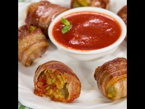 Bacon Wrapped Guacamole Stuffed Onion