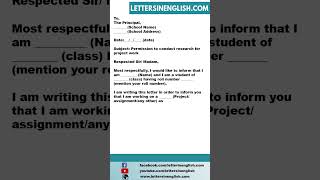 Request Letter to School Principal for Permission to Conduct Research in School