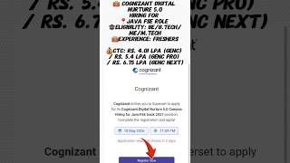 Comment “FSE” for direct apply link 🔗#Cognizant #OffCampusDrive #freshersjobs #shorts #viral #job