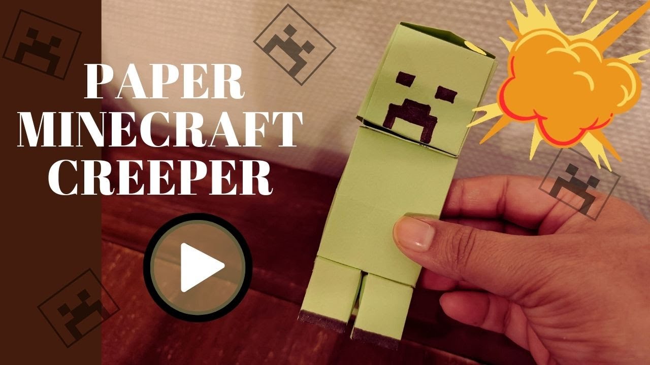 Paper Minecraft Creeper  🤩🌟😁😲 