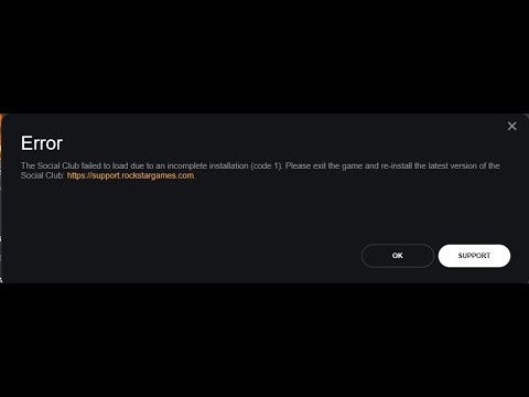 GTA V How to Fix The Social Club Error Code 1