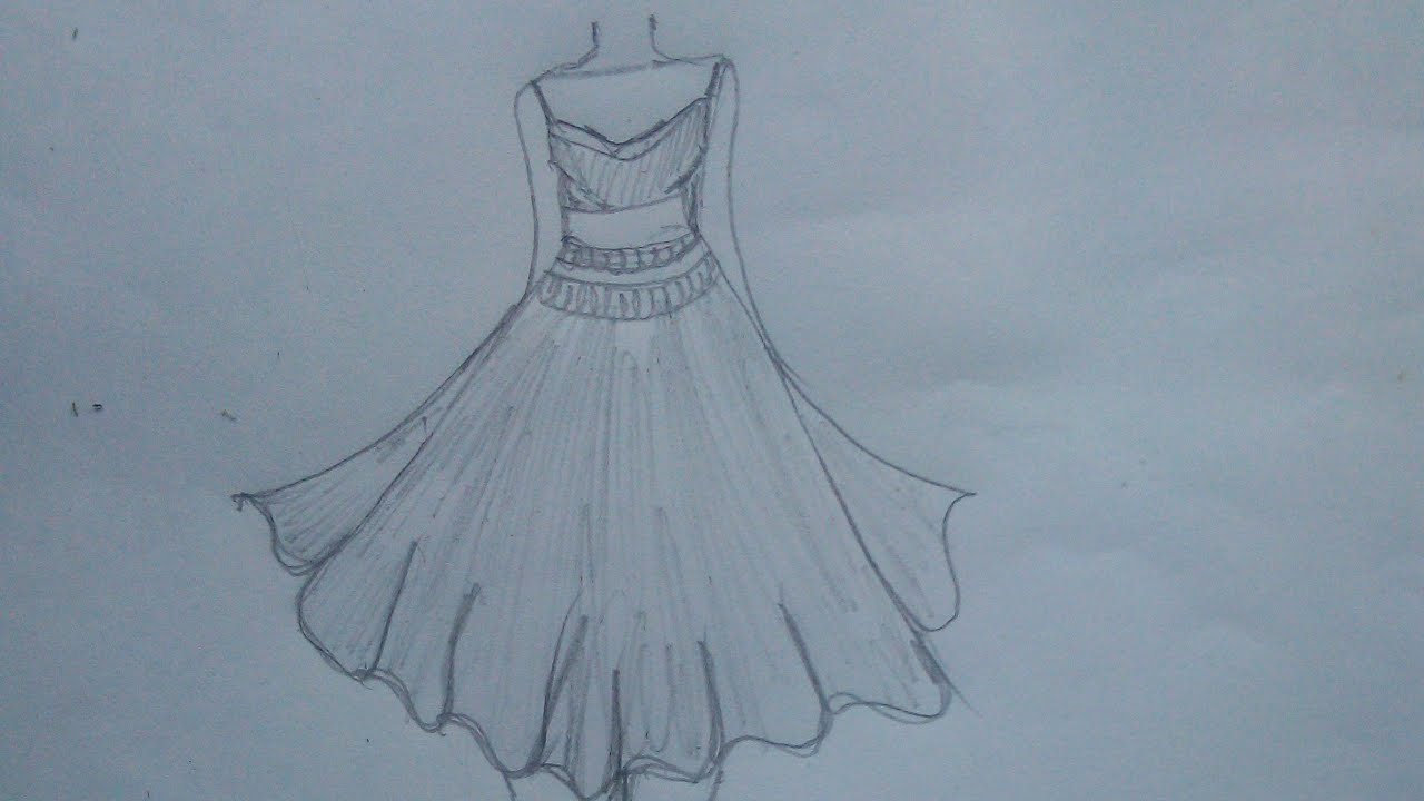 simple dress design drawing - YouTube