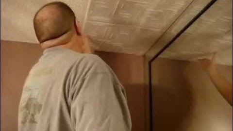 Do-it-Yourself - DIY - Foam Ceiling Tiles Installation over Popcorn Ceiling