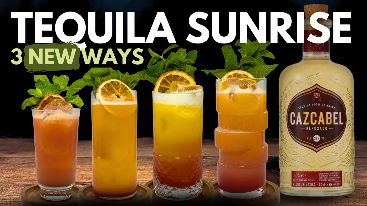 3 НОВЫХ СПОСОБА ПРИГОТОВЛЕНИЯ КОКТЕЛЯ TEQUILA SUNRISE