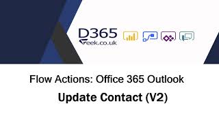 Office 365 Outlook Actions:  Update Contact (V2)