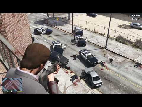 GTA 5 - Stealing the Mafia's Helicopter + Ten Star Escape