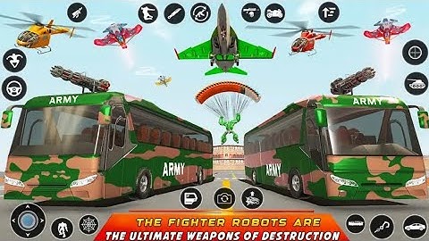 Army Bus Robot Transform Wars Gameplay Android Part - 6
