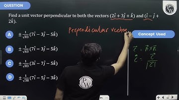 Find a unit vector perpendicular to both the vectors (2i^+3j^+k^) and (i^-j^+2k^). ....