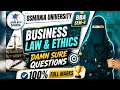Degree semester-4 BBA Business Law & Ethics damn sure questions✅| 2026 O.U | BBA BLAW | 💯Full Marks