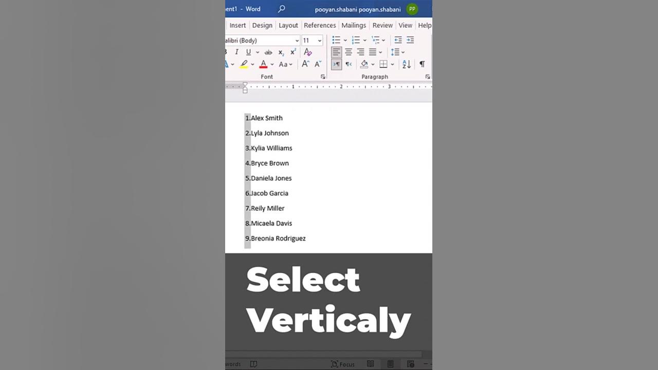 How to Select Text in a Straight Vertical column, as Opposed to ...