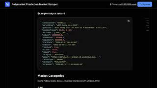 Polymarket Prediction Market Scraper — Apify Actor Walkthrough