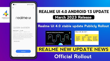 Realme New Update March 2023/Realme UI 4.0 Android 13 Stable update Public Rollout/Today Update News