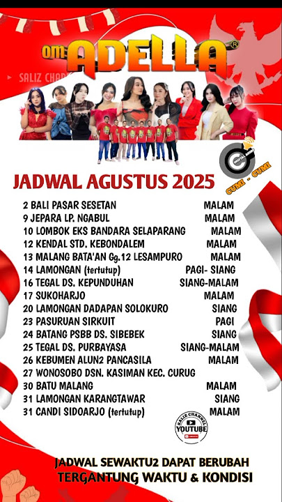 FULL JADWAL OM.ADELLA AGUSTUS 2025 #jadwal #omadella #dangdutkoplo #adella