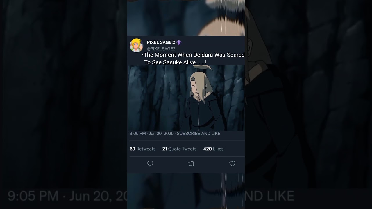 The Moment When Deidara Was Scared To See Sasuke Alive.......! 