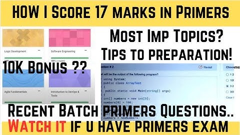 Accenture Primers exam |Latest Primers questions| August 2024 Primers questions|Accenture primers