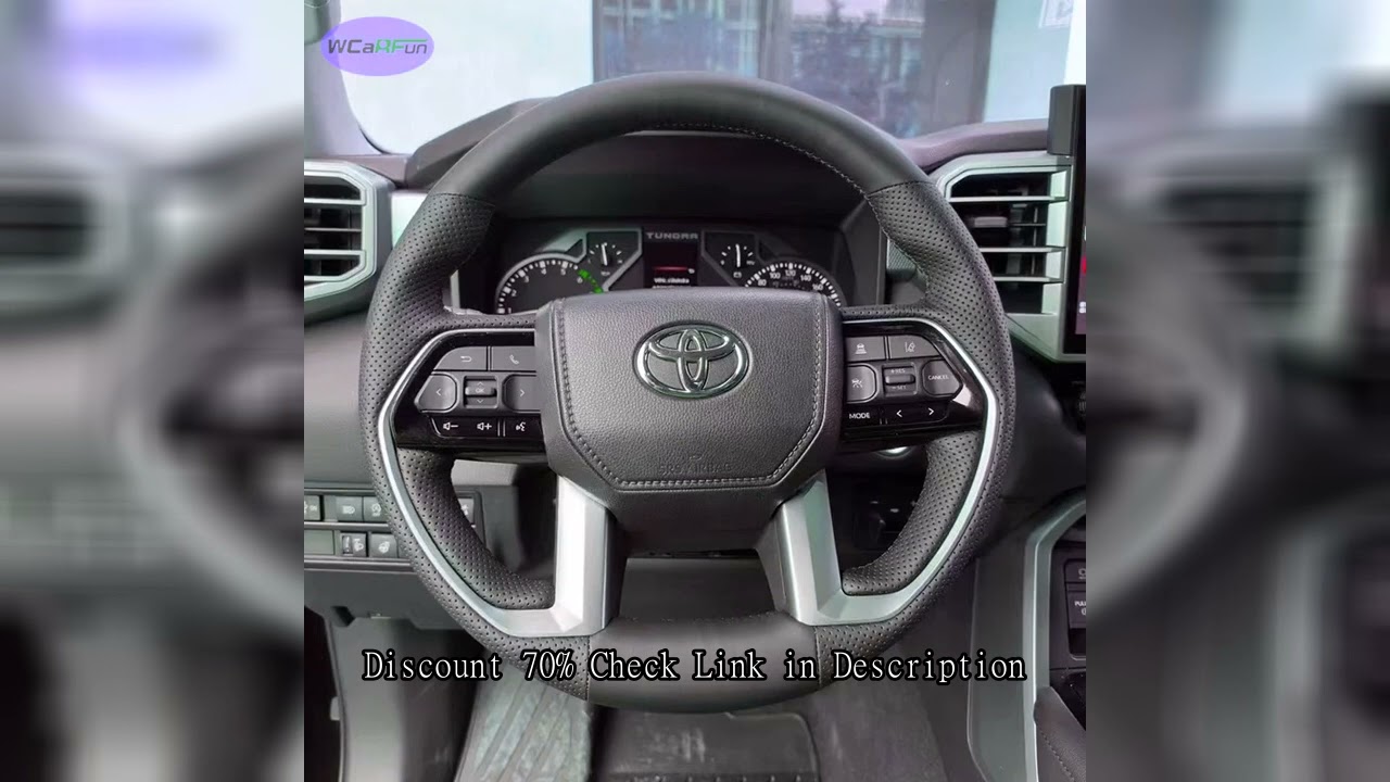 DIY Black Leather Car Steering Wheel Cover For Toyota Tundra Tacoma Sequoia Crewmax 2022-2025