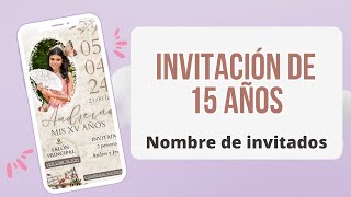 ⭐Interactive Digital 15th Birthday Invitation on Canva