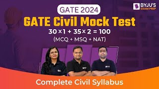 GATE 2024 | Civil Engineering | Mock Test | BYJU'S GATE