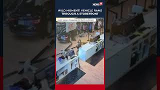 Shocking Crash Car Smashes Into Store Caught On Camera  shorts N18s