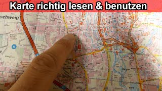 Landkarte / Straßenkarte / Stadtplan richtig lesen & Karte richtig einnorden - Anleitung