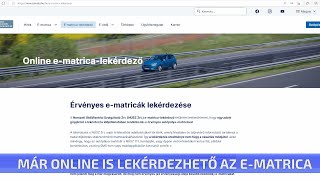 Már online is lekérdezhető az e-matrica