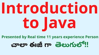 #1 Introduction to Java | Java tutorial in Telugu |Java Introduction in Telugu |Java Course in Telug