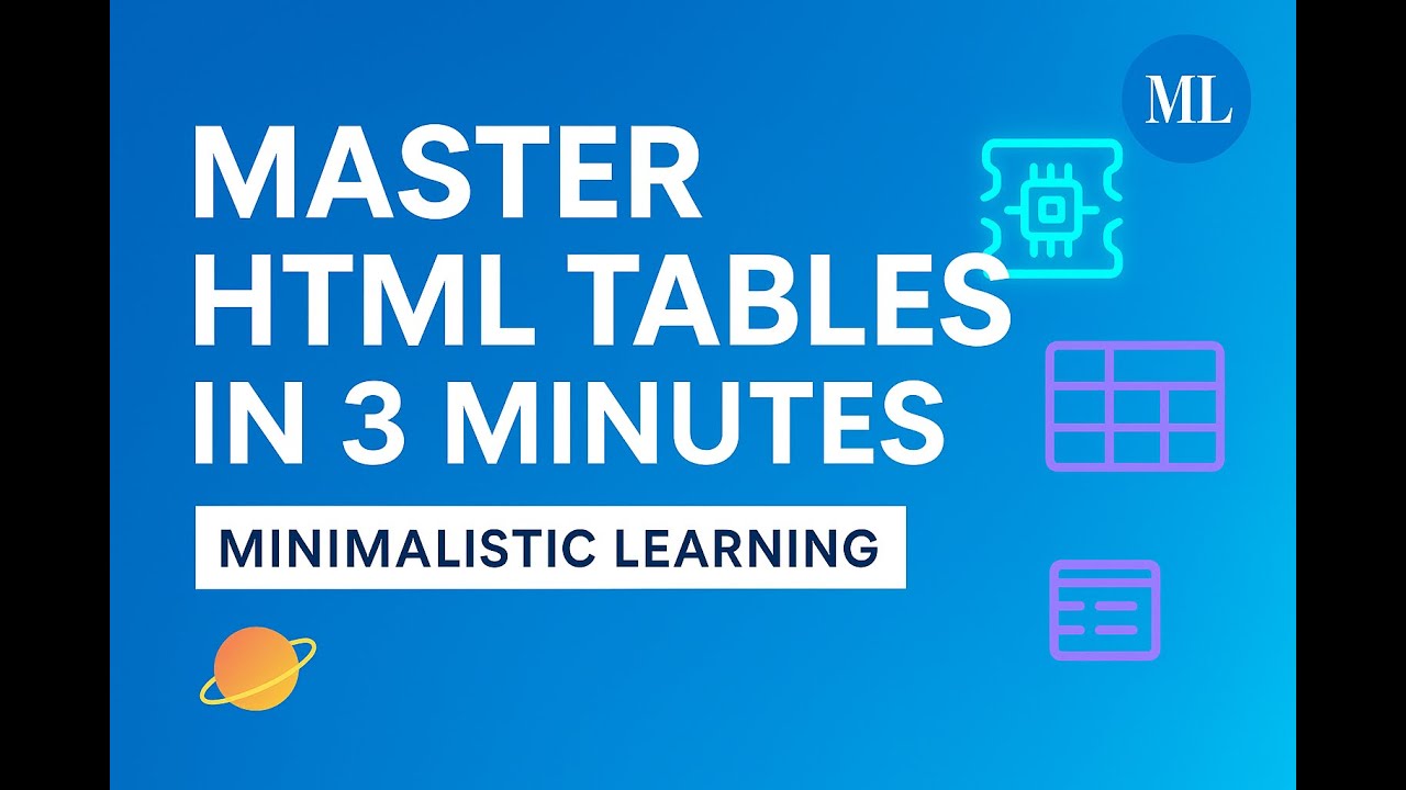 HTML Tables Tutorial for Beginners | Full Example - YouTube