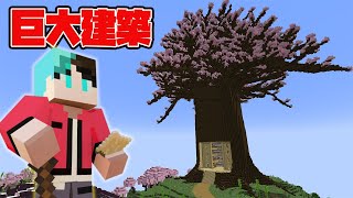 ダークオークの原木を使用して超巨大な桜の木を作る【マイクラ】【サバイバル】