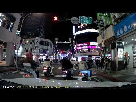 DOD行車記錄器 RZW988電子後視鏡 夜間 前鏡頭