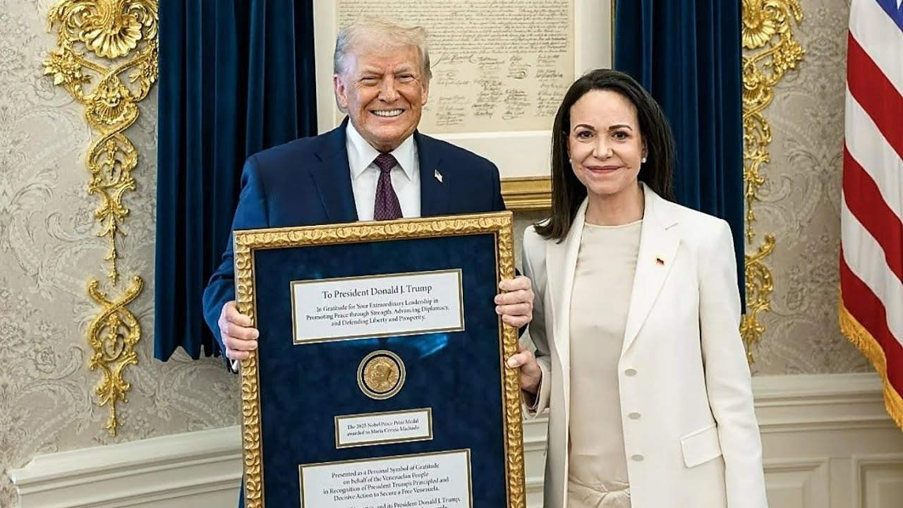 El mundo entero REPUDIA la entrega de la medalla del Nobel a TRUMP por parte de Mª CORINA MACHADO.