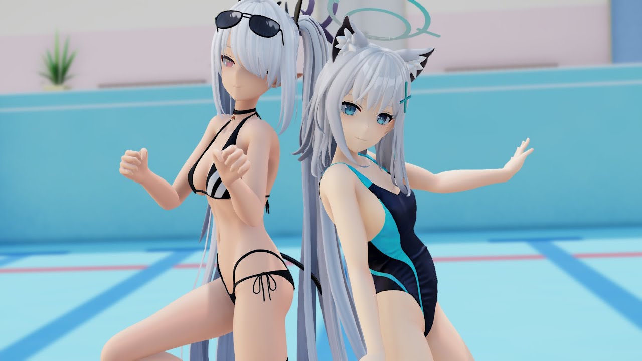 MMD】水着シロコと水着イオリでDivetoBlue/Sunaookami Shiroko Shiromi