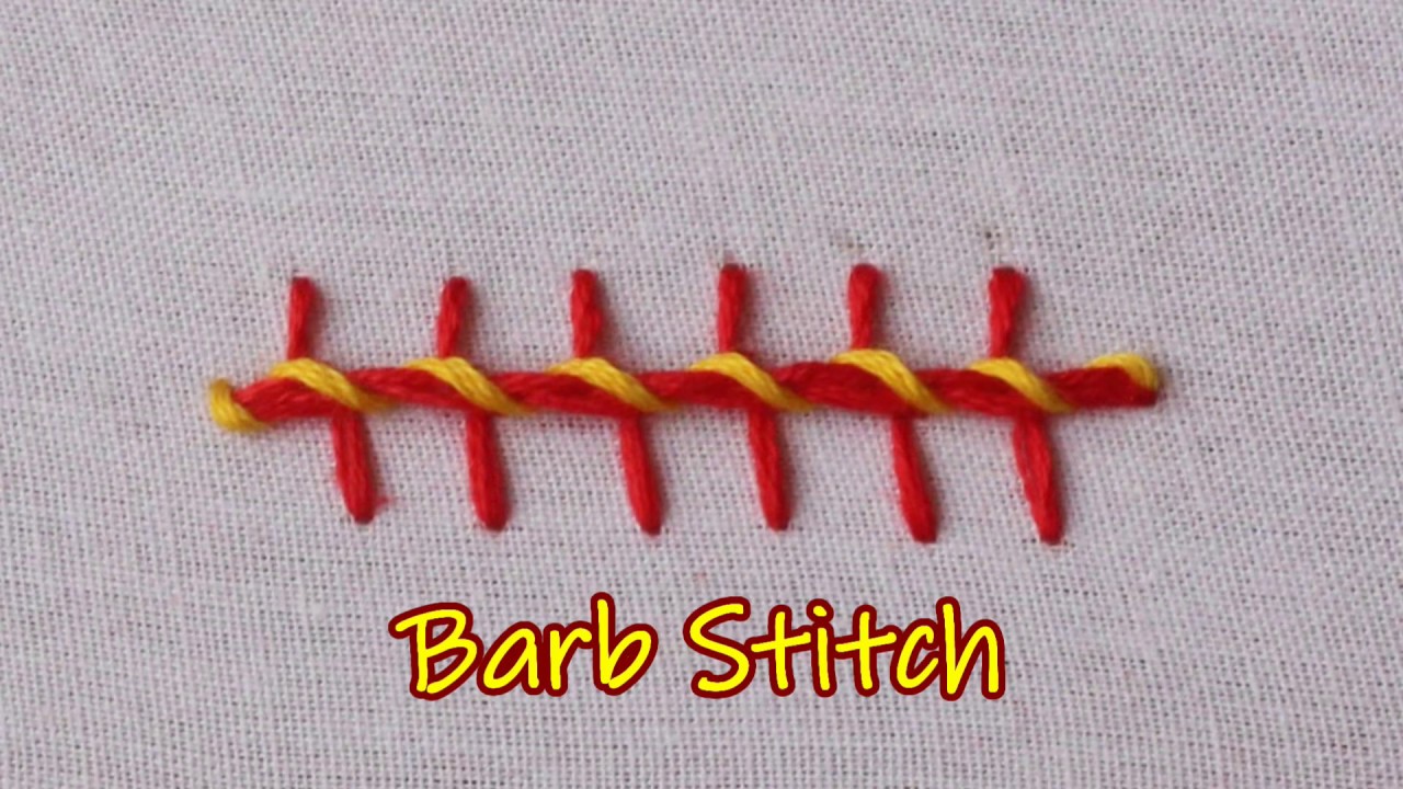 Barb Stitch In Hand Embroidery Stitches Tutorial