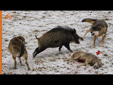 This Is What Happened When Wolves Attacked a Wild Boar!!