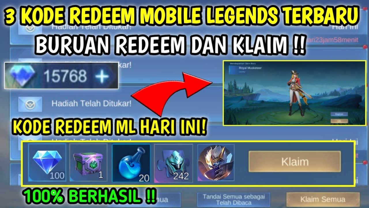 3 KODE REDEEM ML TERBARU KODE REDEEM MOBILE LEGEND HARI INI MEI 2023 ...