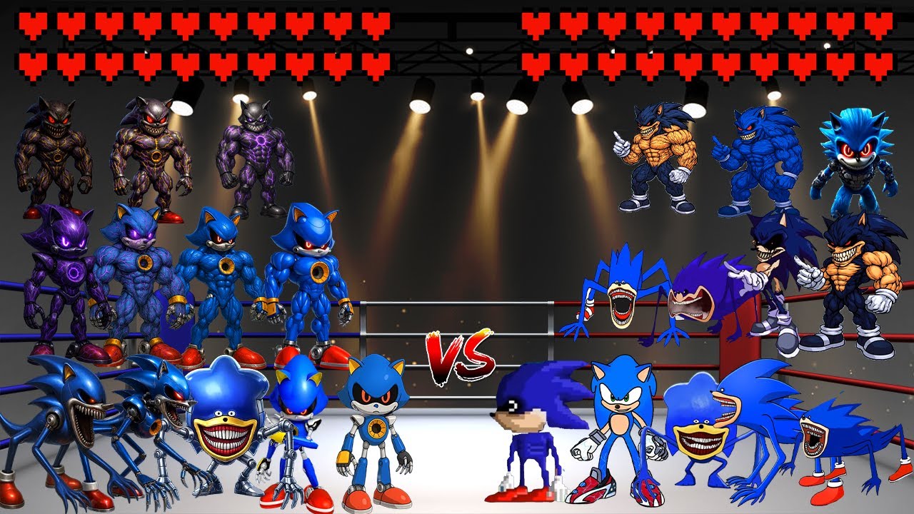 Metal Sonic Monster Evolution против Sonic Monster Evolution! Битва мемов