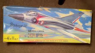 Heller 1961 Dassault Mirage III Jet Fighter Airplane Vintage Model Kit from France unboxing review