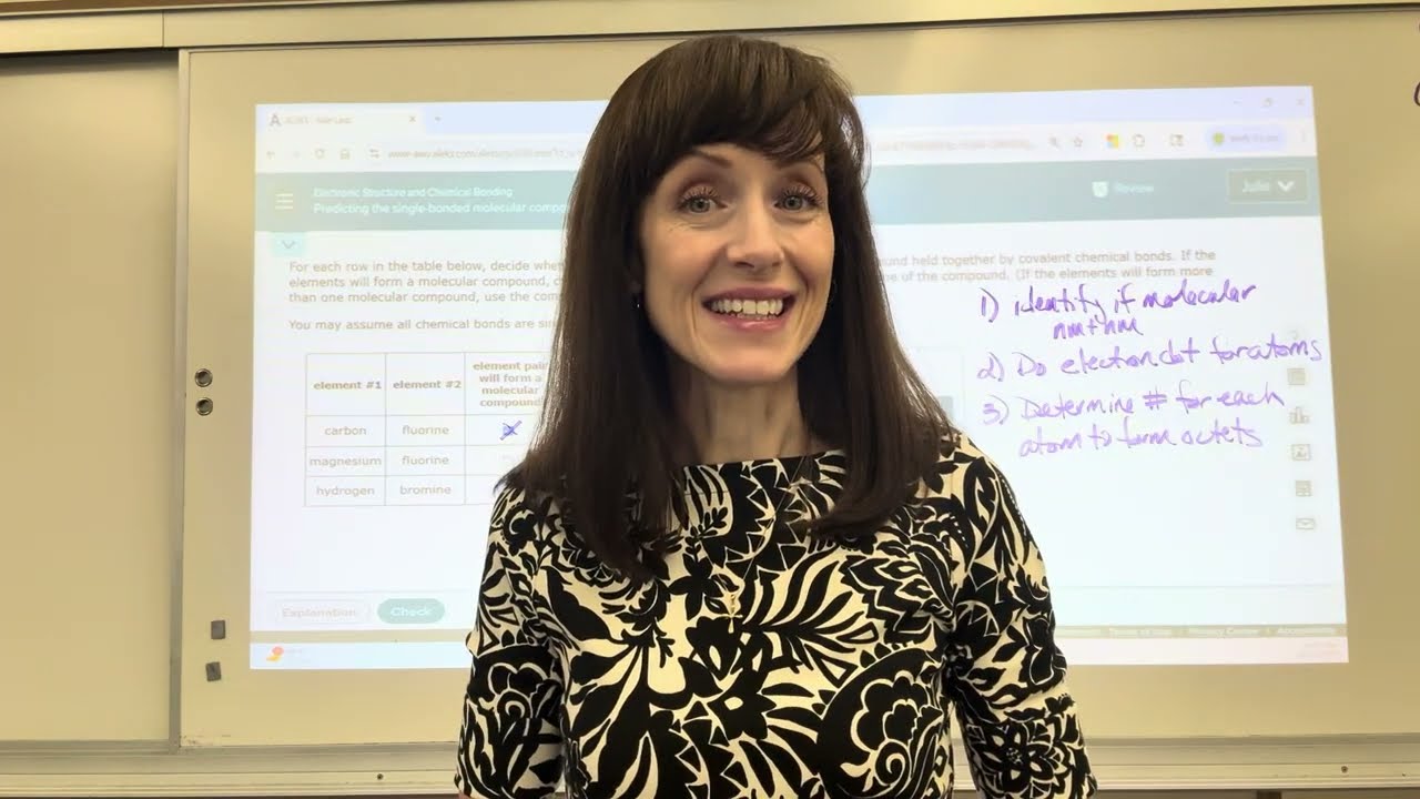 ALEKS Predicting Single-Bonded Molecular Compounds Formed by Two Elements | College Chemistry