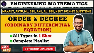 01 | Order and degree of Ordinary Differential Equation | Introduction | Differential Calculus