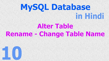 10 MySQL Hindi Database Tutorial - Alter - Change - RENAME TABLE Name
