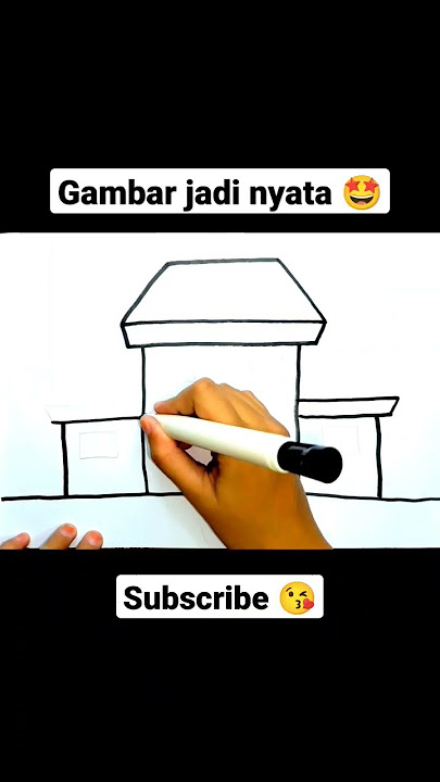 Gambar jadi nyata gambar gedung sekolah #magicart #drawingandcolouring #school #drawingschool