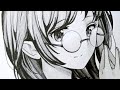 How to DRAW Anime Girl in Glasses [Anime Drawing Tutorial for Beginners]