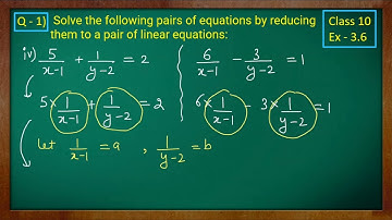 Class - 10th, Ex - 3.6, Q1 (iv) Maths (Pair of Linear Equations in Two Variables) NCERT CBSE