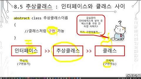 C#방학특강 - 8.5 추상클래스 인터페이스와 클래스 사이