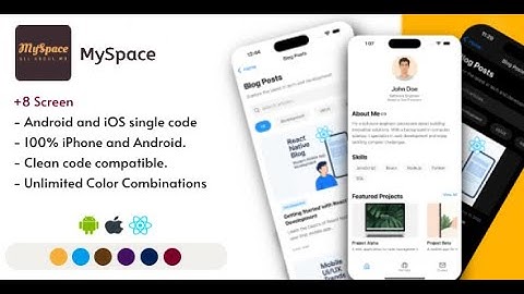 MySpace – React Native Blog & Personal UI Template