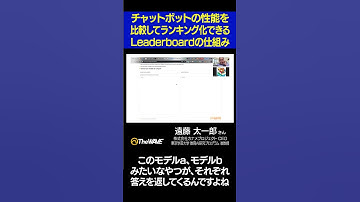 チャットボットの性能を比較してランキング化できるLeaderboardの仕組み #AI #チャットボット #shorts