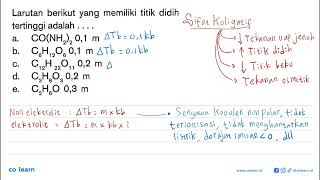 The following solution has the highest boiling point...