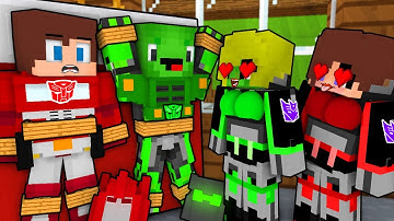 JJ and Mikey Transformers in Trap Love with Decepticon Girl - Maizen Minecraft Animation
