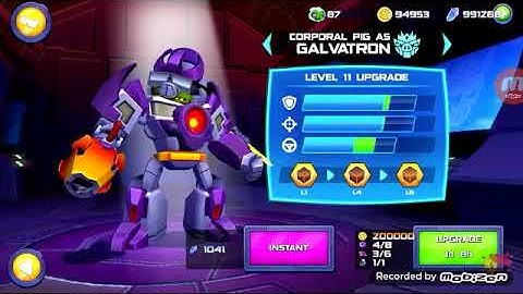 Angry birds transformers galvatron unlocked and max level