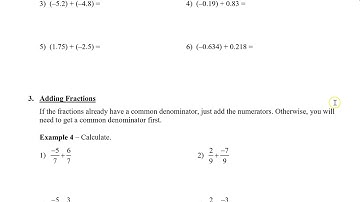 Math 9 - 3.2 Adding Rational Numbers