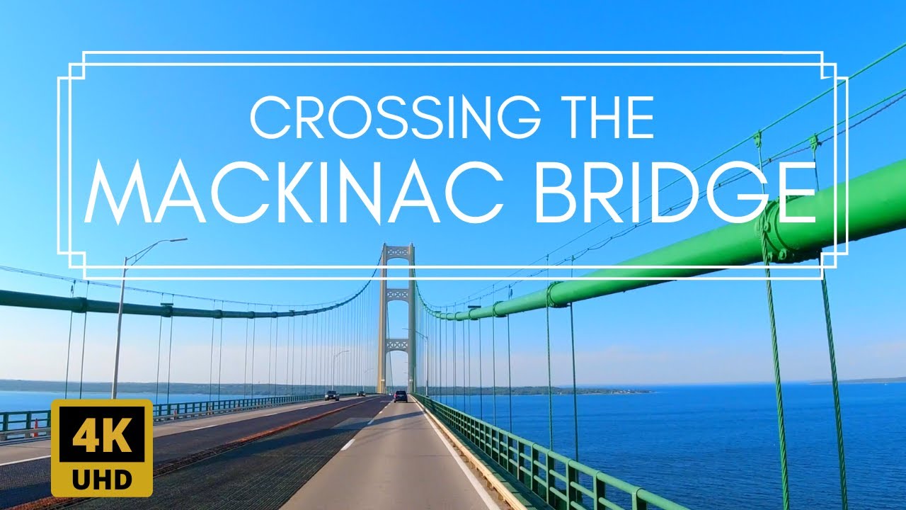 Driving Over the Mackinac Bridge in Michigan | LONGEST SUSPENSION BRIDGE in the Western Hemisphere